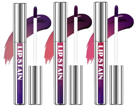 Lip Stain Peel Off - 3 Colors Lip Tint Peel Off - Pink Lip Stain Long Lasting Waterproof - Matte Lip Tint Stain Pigmented Lipstain Peel Off Makeup