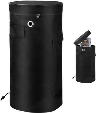 AROMUJOY Skydd för gasflaska 11 kg, gasflaskfodral 33 x 66 cm 600D oxfordtyg, gasflaskskydd med dragkedja dragband och sidoficka, gasflaskskydd för propangasflaska