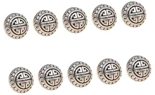 10 piezas patrón de metal botón decorativo costura cremallera chaqueta vestido abrigo ropa hecha a mano ropa tradicional