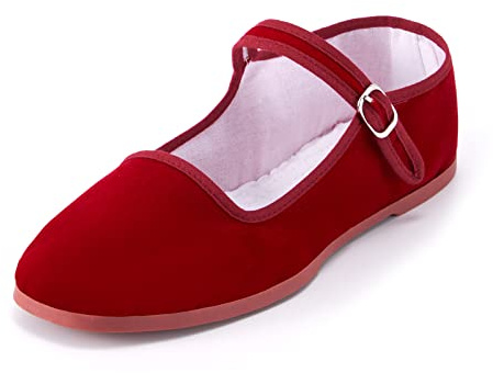 Women's Classic Chinese Flat Shoes Ballet Flats Cotton Mary Jane Shoes Soft Sole Breathable Tai Chi Trainers