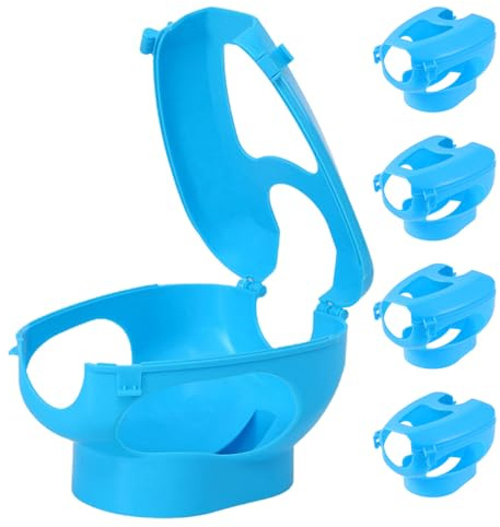 NESTINGHO Soporte Fijo Diseño Seguro y Ligero para Alimentación para Soporte para Comedero de 5 Piezas y Manejo de Salud de Aves Palomas de Plástico Azul