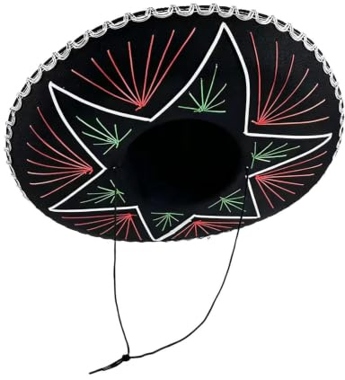 Sombrero Tradicional de Mariachi Un Accesorio para Cabeza de Vestuario | Sombreros Mexicanos Para Halloween y de Brujas, de Mascaradas, Disfraces y Cosplay