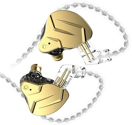 Wakects Trådbundna In Ear-Hörlurar BA Plus DD Hybrid Driver 3,5 Mm Trådbundna Hörlurar med Silverpläterad Löstagbar Kabel Metallhartsskal för DJ Running Sports (med mikrofon)