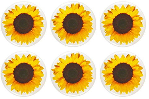 Flower Fridge Magnets (32mm 1.25 Inch) Made in UK by Button Zombie (Set of 12 Magnets, Sunflower)