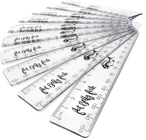 Transparent Metric Rulers 15cm - 150mm Shatterproof Plastic Clear Rulers (Pack of 12) by Fat Belly Fish