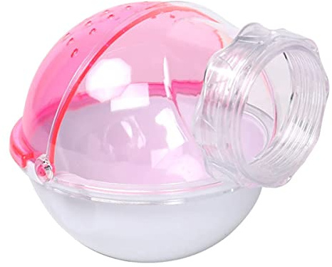 CHUQIANTONG Small Animal Bath House,Pet Toy Acrylic Hamster Bathroom Cage Toilet Bathtub Sand Bath Container Removable, Suitable for Chinchilla Syrian Hamster Gerbil (Pink)
