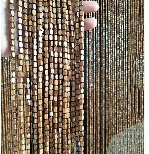 XINGWANGG Cortina de Cuentas de Bambú para Puerta,Pantalla de Cortinas de Abalorios de Madera,Panel Divisor de Ventana Separador de Habitación Decoración de Exterior o Interior (70 Strands 70x200cm)
