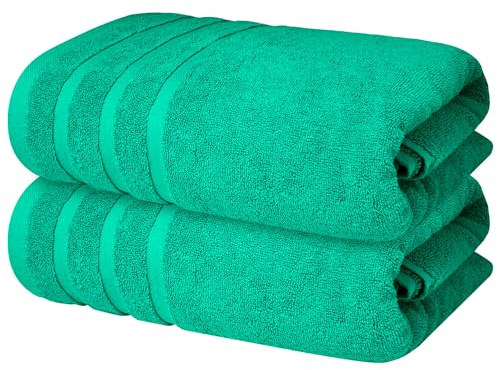 Infinitee Xclusives 100% Ring-Spun Cotton Bath Towels for Bathroom - 2 Pack | Luxury Super Soft, Absorbent & Quick-Drying |70x140 cm| Large Bathroom Towels Set |600 GSM| Gym, Shower, Spa & Hotel Use
