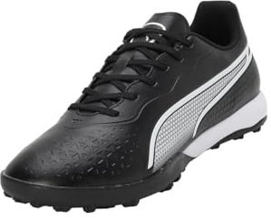 PUMA Unisex King Match Tt Soccer Shoe, Black White, 43 EU