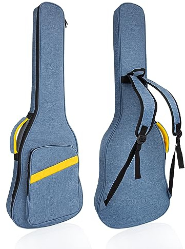 MUZNOTE Electric Guitar Bag, Electric Guitar Case Padded Electric Guitar Gig Bag 0.4 Inch Padding Soft Guitar Case with Neck Strap, Back Hanger Loop, Blue