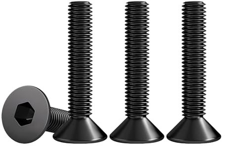 Drenky Tornillos de Cabeza Avellanada M5 X 25 mm, 25 Piezas Tornillo Avellanado Negro Norma DIN 7991 / ISO 10642 Tornillo Allen Avellanado Acero Inoxidable A2 V2A, Rosca Completa