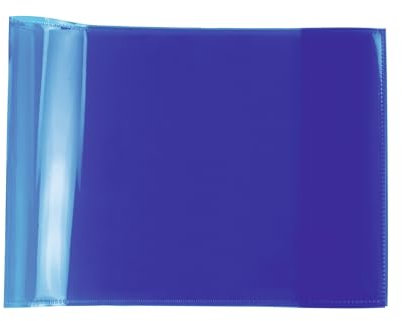 HERMA 19618 Heftumschläge A5 Quer Transparent Blau, Hefthüllen aus strapazierfähiger, abwischbarer und extra dicker Polypropylen-Folie, durchsichtige Heftschoner Set für Schulhefte, farbig
