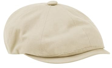 Men's Newsboy Caps Newsboy Hat for Men Gatsby Hat Cotton Vintage Cabbie Cap Beige
