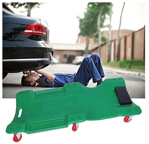 MZZKFC Enredadera 36 40 IN Automotive Creeper, Ergonomically Designed Creeper Seat with Handle & 6 360° Swivel Wheels, Creeper For Garages/Cars Repair Shops/ 4S Stores(Green,40.2x18.9x4.5 in(LxWxH))