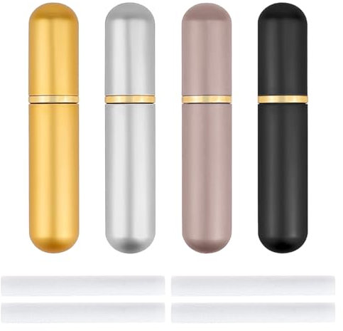4 Stück Riechstifte Für Ätherische Öle, Ätherisches Öl Tuben, Wick Inhalierstift, Nhalierstift Für Die Nase Mit 4 Baumwoll-Dochte,Tragbar Leere Naseninhalator Für Ätherische Öle,Aromatherapie Flasche