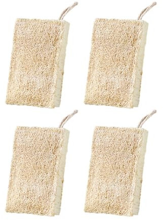 HDGSAFD 4 Spugne per La Pulizia in Luffa E 2 Spazzole per Malta, Strumenti di Pulizia Durevoli, Utensili da Cucina, Spazzole per Piatti, Spazzole per Pentole