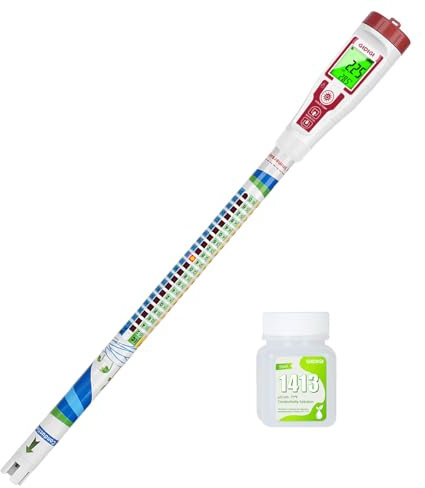 Digitaler EC Messgerät Wachsen (EC/PPM500/PPM700/CF) Hydrokultur PPM TDS Messgerät Lange Elektrode Kontrollleuchte Nährlösung Messung für Gartenbau, Hydroponik Wasser