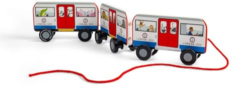 Bigjigs Toys London Pull Along Tube - Wooden Pull-Along Toy For Kids, Sustainably Made Baby & Toddler Gifts, Age 18 Months +