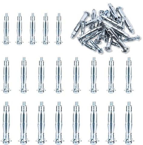 eupdd 60 Anclaje Indemoll: M5*37/52/65mm Tacos de Metal para Cavidades, Tacos Metálicos de Expansión, Tornillos de Pétalos, para Paredes Huecas Placas de Yeso Madera