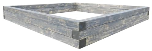 Sabbiera XXL in legno, 200 x 200 cm, impregnata in autoclave/grigio vintage, altezza 26 cm