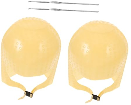 ARTSEWPLY Juego de 2 Gorro de Silicona para Teñir Cabello Unidades con Ganchos Reutilizable Flexible y Duradero Cómodo para Salones y Casa Herramienta Práctica para Mechas y Coloración