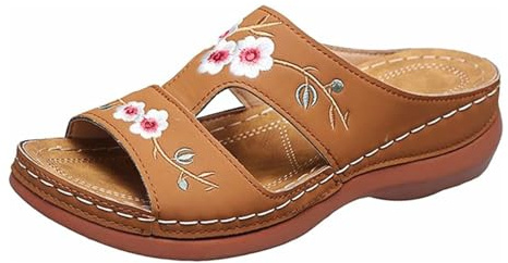 HUYTBYG Parte inferior gruesa y moda al aire libre, con puntera abierta, cabeza cuadrada, arrastre frío, zapatos de mujer, tela vaquera coreana, sandalias de tacón alto, Brown, 36 EU