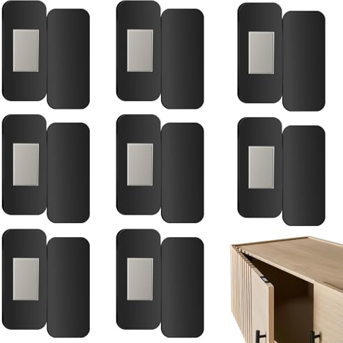 8 Coppie di Blocchi Magnetici per Mobili – Chiusure Forti per Ante (Montaggio Senza Forare) con Adesivo – Magneti per Ante di Cucina, Armadi e Cassetti – Facili da Installare