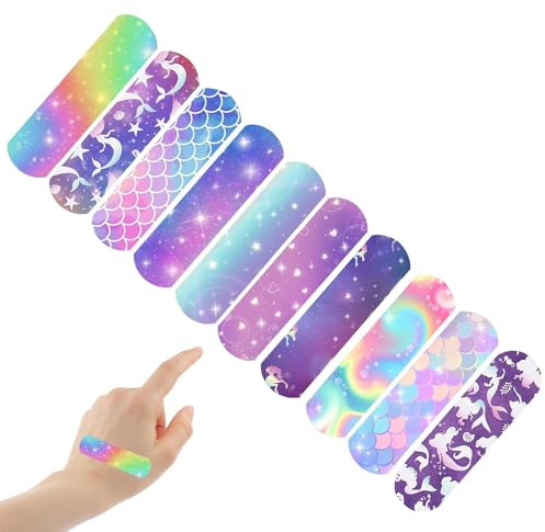 80 Pcs Kids Cartoon Bandages-Colorful Flexible Fabric Bandage,Flexible Adhesive Waterproof,Protective Strips for Children Boys Girls Wound Care, Comfortable Protection