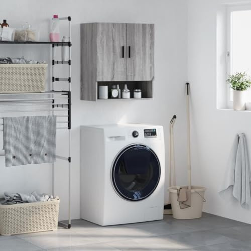 Plumbpyr Armoire murale grise Sonoma 60 x 31 x 70 cm avec étagère de rangement pour bureau, couloir, cave, atelier, ménage, organiseur, armoire, étagère, commode
