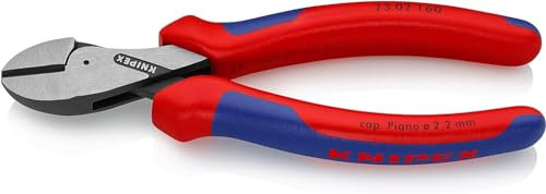 KNIPEX X-Cut Kompakt-Seitenschneider hochübersetzt mit Mehrkomponenten-Hüllen schwarz atramentiert 160 mm, 73 02 160