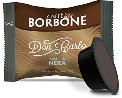 Caffè Borbone Don Carlo, Schwarze Kaffeemischung - 50 Kapseln - Kompatibel mit Lavazza®* A Modo Mio®* Haushalts-Espressomaschinen