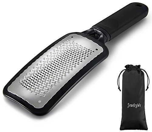 JewelryWe Kolossal Edelstahl Fußfeile Fuß Datei Raspel Pediküre Kallus Entferner Hornhautfeile Hornhautentferner Hornhautraspel Füße Pflege Werkzeug Schwarz