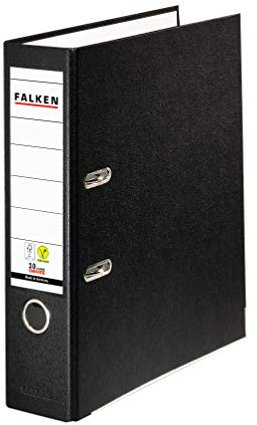 Falken 3er Pack PP-Color Kunststoff-Ordner. Made in Germany. 8 cm breit DIN A4 schwarz Vegan