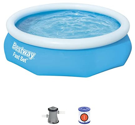 Bestway Piscina veloce da 3 m, piscina fuori terra per bambini e adulti, set completo gonfiabile con pompa filtrante, 3.800 l
