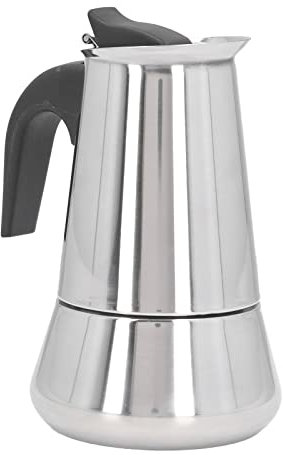 Stovetop Espresso Moka Pot, Drip Type Large Capacity Stainless Steel Percolator Coffee Maker, Elegant Rustproof Dishwasher Safe Moka Coffee Pot for Home, Office(4 Cup 400ml)