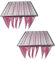 vhbw 2x Taschenfilter für Klima- und Lüftungsanlagen - Filter F7, 59,2 x 59,2 x 36 cm, Rosa