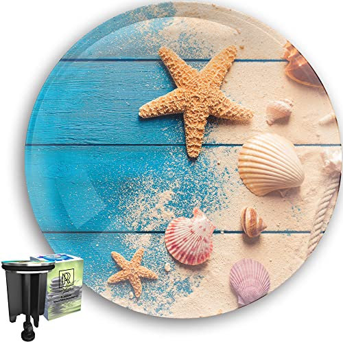 M. ROSENFELD HOME Universal Waschbeckenstöpsel 40mm mit Motiv Seestern - Sea-Star Chrom Abflussstopfen – aus Messing, Universal mit Gummi für Waschbecken im Bad und Bidets - Excenterstopfen