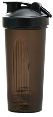 Kivvlbzeq Shaker Cup Sports - Vaso agitador portátil, práctico vaso agitador de plástico de 600 ml, para adultos, fácil de instalar, fácil de usar, color negro