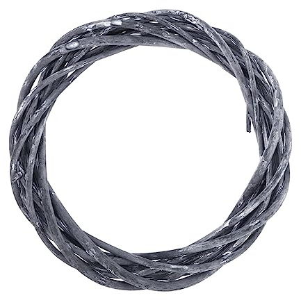 HAMPPLIES Grapevine Wreath Black Decorative Wooden Twig for Craft DIY Decor Hand Woven Natural Rattan Frame for Front Door Wall Holiday Seasonal Decorations