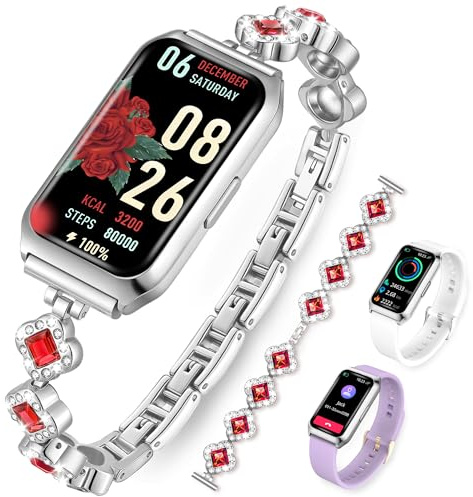 Homailida Smartwatch Donna, 1.47 Orologio Fitness Modalità Sport, Monitoraggio del Sonno Contapassi Cardio SpO2 Calorie Activity Tracker Impermeabile per Android iOS