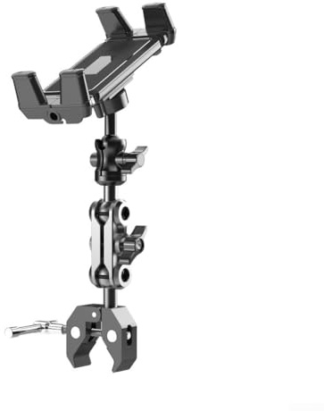 Support de tablette et microphone en alliage d'aluminium compatible avec les appareils de 12,7 cm, 38,1 cm, 15,2 cm, 15,2 cm, support de serrage réglable pour une utilisation à la main pendant les
