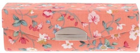 GALPADA Custodia Elegante Retrò Ricamato con e Floreale Motivo per Rossetto Integrato Specchio Protezione per Rossetto, con Plastica Arancione, per Borsa
