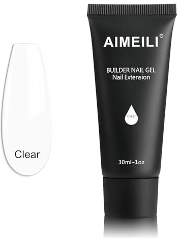 AIMEILI Clear Builder Gel Nail Extension 30ml Soak Off UV LED Nail Enhancement Manicure Tool Nail Art False Nails