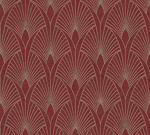 Livingwalls papier peint intissé New Walls 50's Glam 10,05 m x 0,53 m métallisé rouge 374274 37427-4