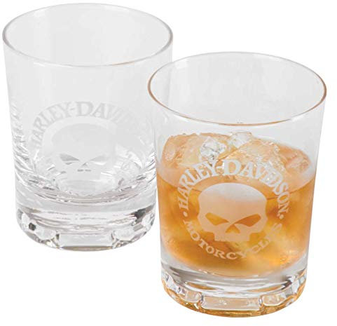 Harley-Davidson Willie G Skull - Juego de vasos (2 unidades, 10 oz)