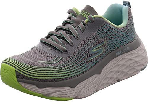 Skechers dam Sneaker Max dämpning Elite – Galaxy Burst, Grå textil lime trim, 38 EU