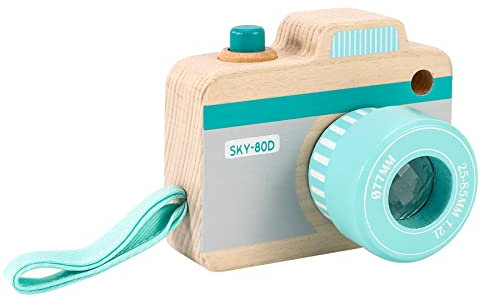 SOKA Mon premier appareil photo en bois avec kaléidoscope multi-prismes objectif éducatif multi-sensoriel portable pour enfants garçons filles tout-petits de 3 ans et plus