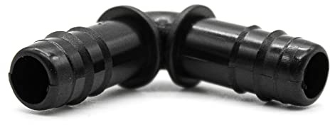 DOJA Barcelona | Codo de Goteo | Pack 100 | Acetal | 12mm | Accesorios para Riego por Goteo | Manguera de Jardín | Tubo de Riego | Huerto