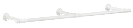 SONGMICS Attaccapanni da Muro, Barra Appendiabiti da Parete, Stile Industriale, Salvaspazio, 30,4 x 170 x 7 cm, Portata di 68 kg, Montaggio Facile, per Piccolo Spazio, Bianco Nuvola HSR104W01