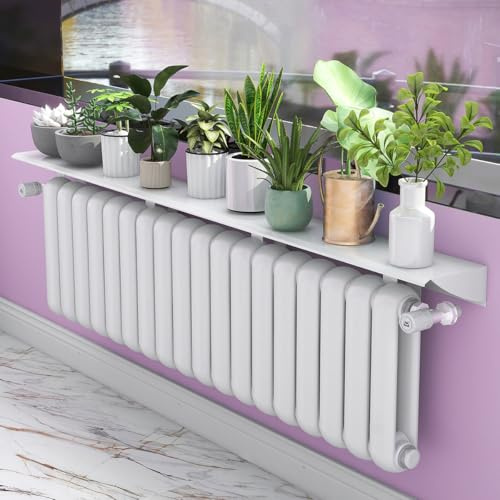 GXHYSW Estante Radiador Sin Agujeros, Balda Radiador Antihumo Antipolvo Cubre Radiadores Cubreradiador Blanco Modernos de Aleación de Aluminio con Soporte de 5 cm para Casa Oficina, 70CM